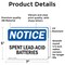 Signmission Spent Lead-Acid Batteries, 7 in W x Rectangle, Vinyl Decal OS-2PACK-NS-D-57-L-16605 - alternate 5